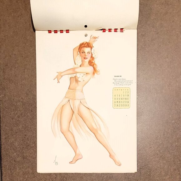 Esquire Varga 1944 Pin-Up Girl Calendar Risque with envelope - Picture 4 of 6